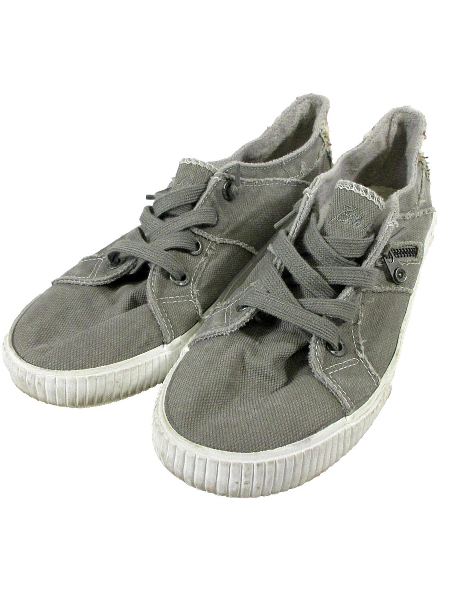 Blowfish Womens Malibu Fruit Lace-Up Sneakers Shoes Side Zip Size 10 Grey